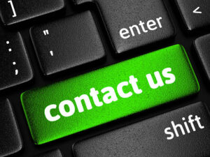 "contact us" green computer key.